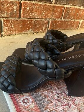 Madden Girl Black Braided Block Heels
